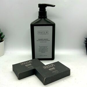 Guild + Pepper Warm Oak Hand Wash 12.2 fl oz + 2 Soap Bars NWOT